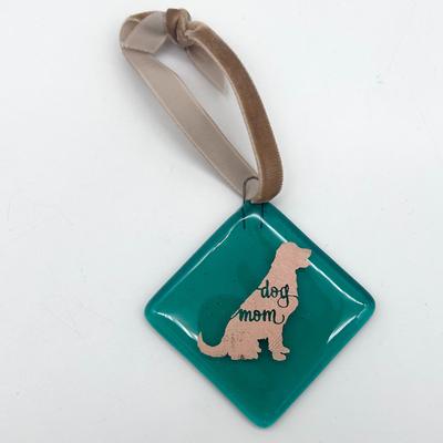 Show full view: Kiku Handmade Christmas Dog Mom Fused Glass Handmade Ornament slide 3 of 3