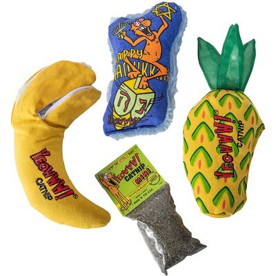 Yeowww! Yeowww! Dreidel Krinkle Gift Bundle Cat Plush Toy with Catnip