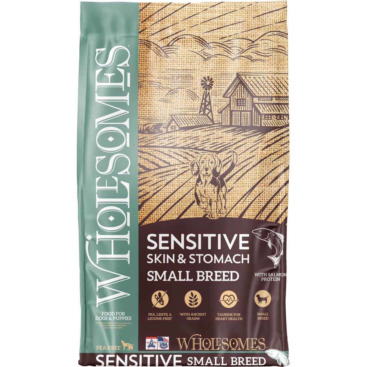 Wholesomes Sensitive Skin & Stomach Small Breed Salmon Protein Dry Dog Food, 12-lb bag