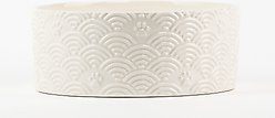 10 Strawberry Street Embossed Wave Paw Dog Bowl, Set of 2, White, Large slide 2 of 5