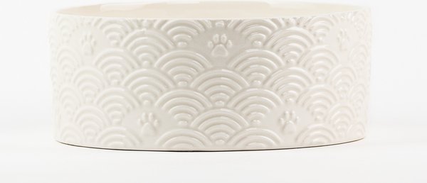 10 Strawberry Street Wax Resist Face Pattern Cat Bowl, Set of 2