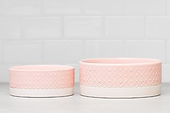 10 Strawberry Street Clermont Paw Embossed Cat Bowl, Set of 2, Pink, Small slide 2 of 5