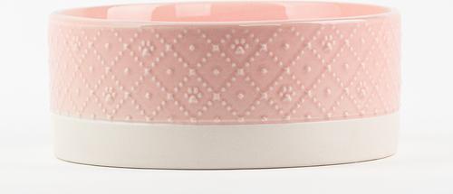 Show full view: 10 Strawberry Street Clermont Paw Embossed Dog Bowl, Set of 2, Pink, Large slide 2 of 5