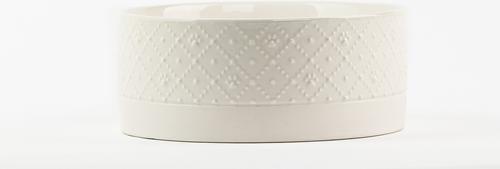 Show full view: 10 Strawberry Street Clermont Paw Embossed Cat Bowl, Set of 2, White, Small slide 2 of 5