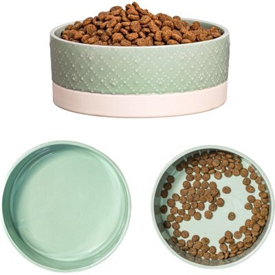 10 Strawberry Street 10 Strawberry Street Clermont Paw Embossed Cat Bowl, Set of 2, Green, Small