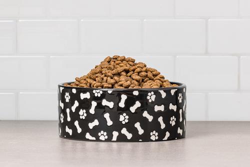 Show full view: 10 Strawberry Street Bone & Paw Pattern Dog Bowl, Set of 2, Black, Large slide 4 of 4
