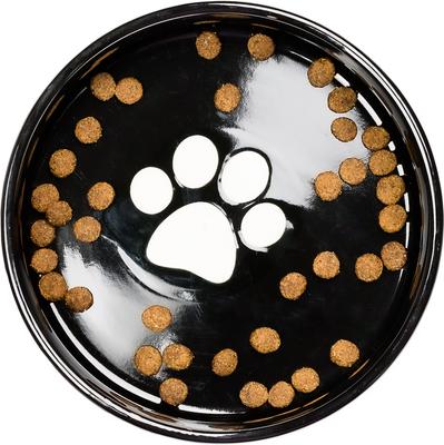 Show full view: 10 Strawberry Street Bone & Paw Pattern Dog Bowl, Set of 2, Black, Large slide 3 of 4