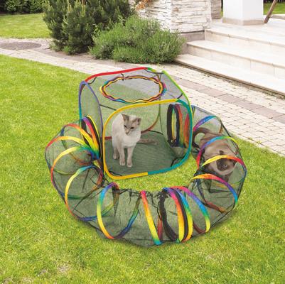Show full view: Etna Outdoor 2-in-1 Cat Tunnel & Play Tent, Rainbow, 44-in long slide 2 of 5