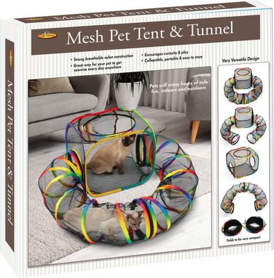 Show full view: Etna Outdoor 2-in-1 Cat Tunnel & Play Tent, Rainbow, 44-in long slide 4 of 5