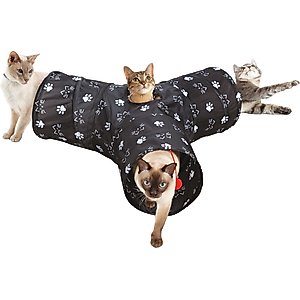 Etna 3-Way Cat Tunnel, Black, 31 x 31 x 9.5-in
