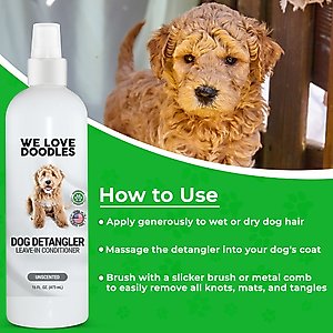 We Love Doodles Hypoallergenic Unscented Dog Detangler Spray, 16-fl oz bottle