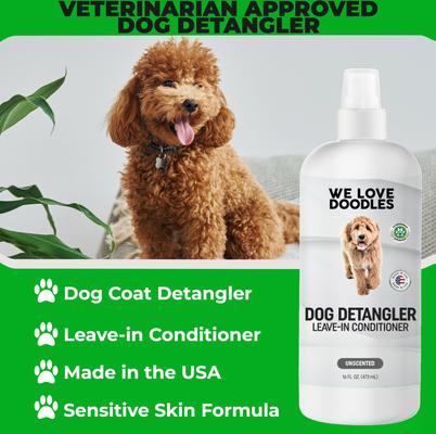 Show full view: We Love Doodles Hypoallergenic Unscented Dog Detangler Spray, 16-fl oz bottle slide 3 of 7
