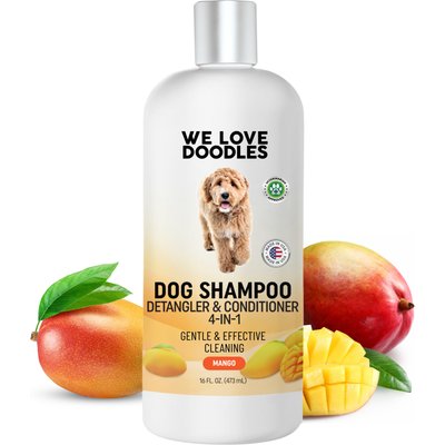 We Love Doodles We Love Doodles 4-in-1 Detangler Mango Scent Dog Shampoo, 16-fl oz bottle