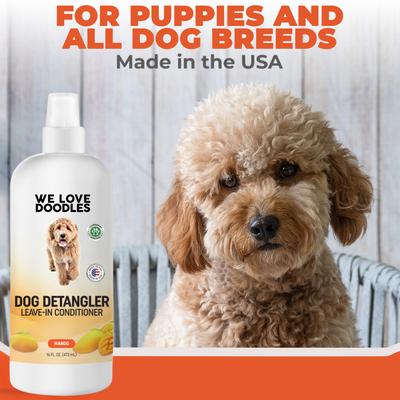 Show full view: We Love Doodles Dog Detangler Spray, Mango Scent, 16-fl oz bottle slide 5 of 7