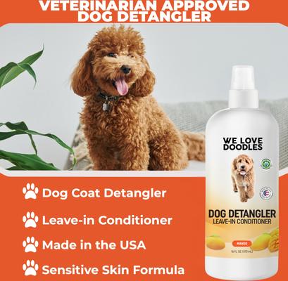 Show full view: We Love Doodles Dog Detangler Spray, Mango Scent, 16-fl oz bottle slide 2 of 7