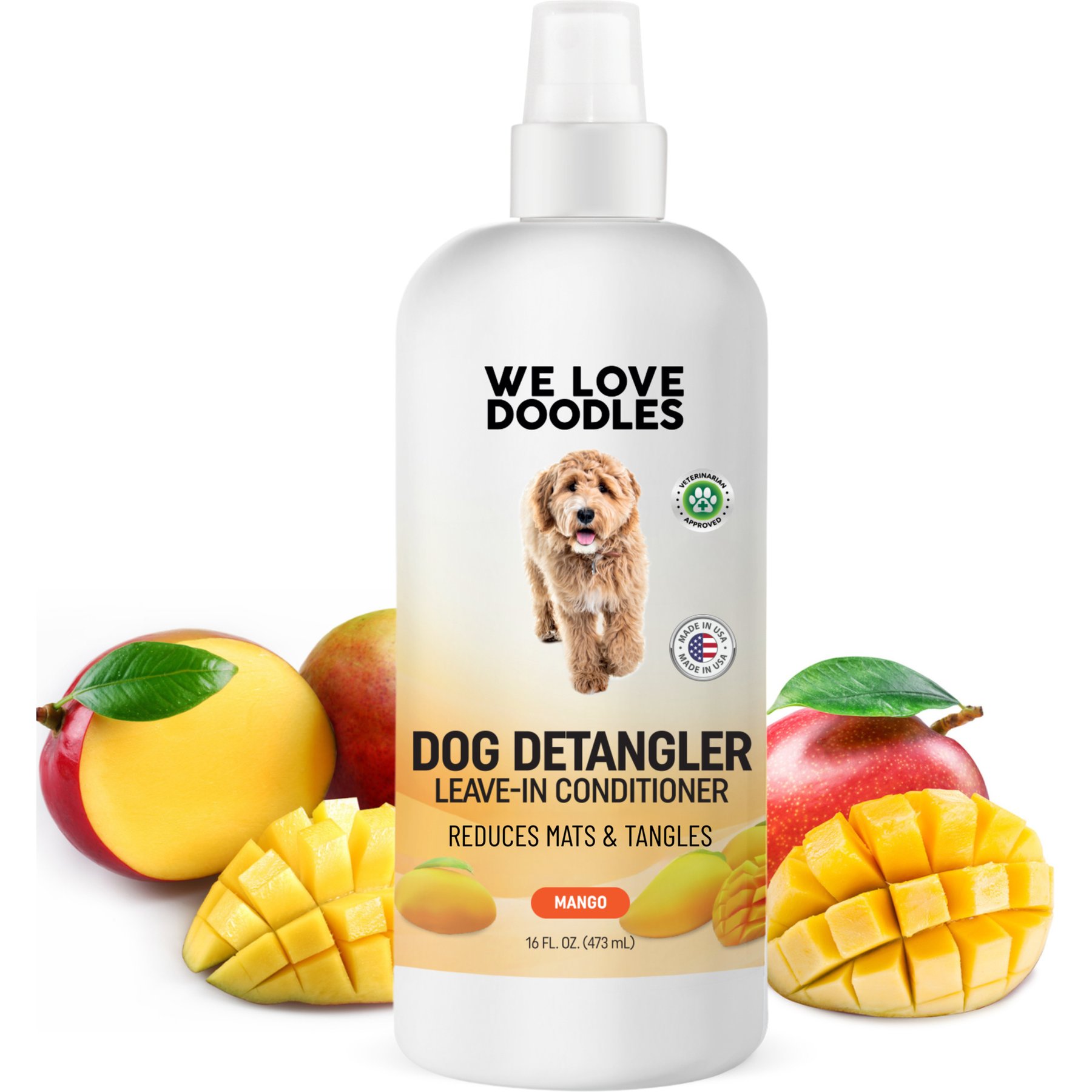 We Love Doodles Mango Scent Dog Detangler Spray, 16-fl oz bottle