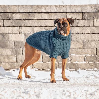 Show full view: GF Pet Chalet Dog Sweater, Dark Teal, XX-Large slide 6 of 7