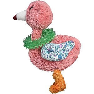Happy Tails Ring Rascal Flamingo Dog Toy, Pink, 14-in