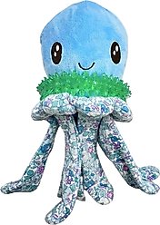 Happy Tails Ring Rascal Octopus Dog Toy, Blue, 10-in