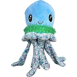 Happy Tails Ring Rascal Octopus Dog Toy, Blue, 10-in