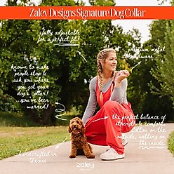 Zaley Designs Pink Strawberries Cotton Dog Collar, X-Small: 8 to 12-in neck, 5/8-in wide slide 2 of 3