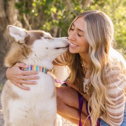 Zaley Designs Pacific Summer Stripe Cotton Dog Collar, Small: 10 to 14-in neck, 3/4-in wide slide 2 of 5