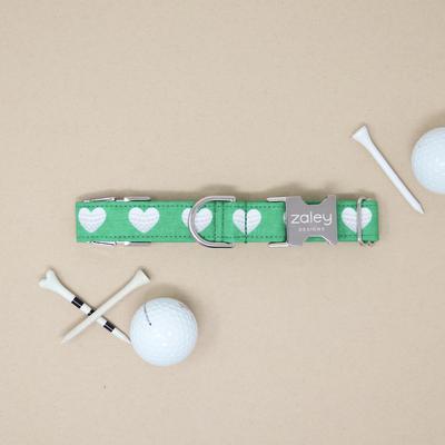 Show full view: Zaley Designs Golf Hearts Cotton Dog Collar, Medium: 13 to 20-in neck, 1-in wide slide 3 of 5