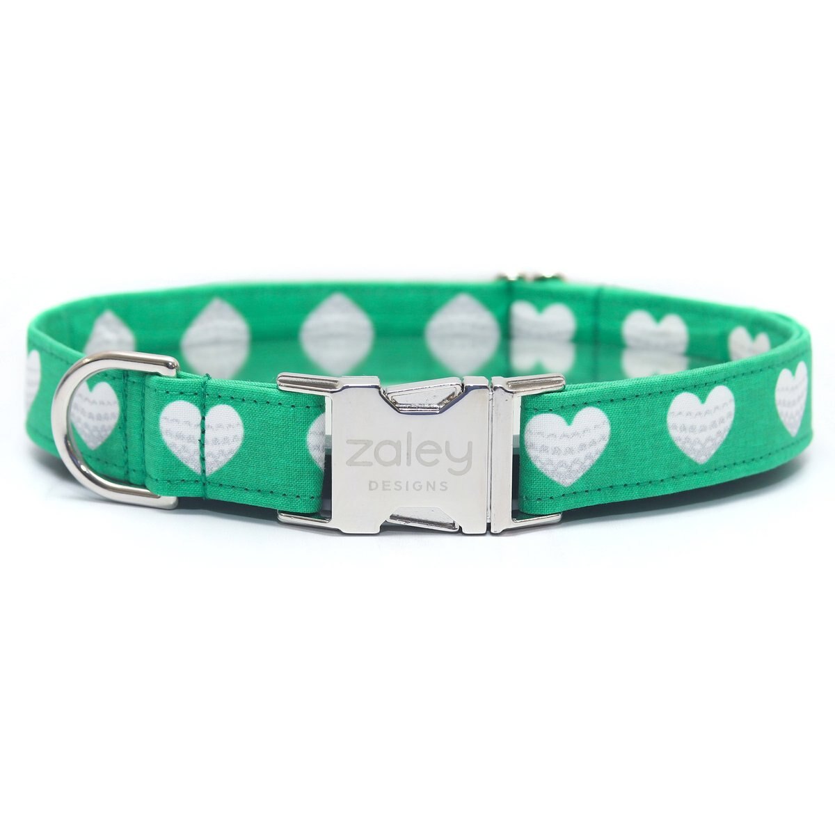 Zaley Designs Golf Hearts Cotton Dog Collar, X-Small: 8 to 12-in neck, 5/8-in wide