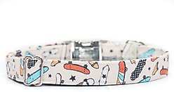 Zaley Designs Retro Skateboards Cotton Dog Collar, Medium: 13 to 20-in neck, 1-in wide slide 2 of 4