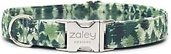 Zaley Designs Forest Trees Cotton Dog Collar, Medium: 13 to 20-in neck, 1-in wide