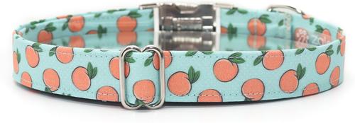 Show full view: Zaley Designs Mint Peaches Cotton Dog Collar, X-Small: 8 to 12-in neck, 5/8-in wide slide 2 of 3