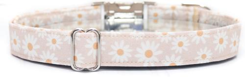 Show full view: Zaley Designs Daisies Floral Cotton Dog Collar, Beige, X-Small: 8 to 12-in neck, 5/8-in wide slide 3 of 5
