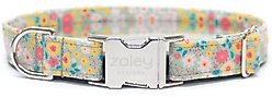 Zaley Designs Garden Floral Cotton Dog Collar, Medium: 13 to 20-in neck, 1-in wide