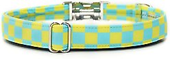 Zaley Designs Checkered Cotton Dog Collar, Blue & Green, X-Small: 8 to 12-in neck, 5/8-in wide slide 2 of 4