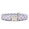Show in main carousel: Zaley Designs Checkered Cotton Dog Collar, Purple & White, Large: 15 to 25-in neck, 1-in wide slide 1 of 4