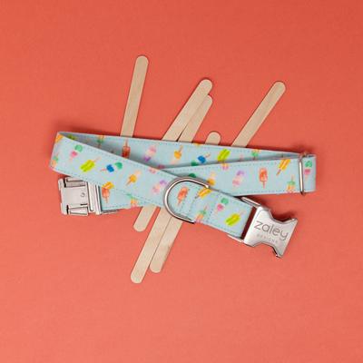 Show full view: Zaley Designs Summer Popsicles Cotton Dog Collar, Medium: 13 to 20-in neck, 1-in wide slide 4 of 5