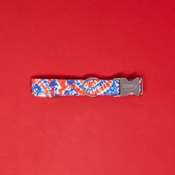 Zaley Designs Tie-Dye Cotton Dog Collar, Red, White & Blue, Large: 15 to 25-in neck, 1-in wide slide 2 of 4
