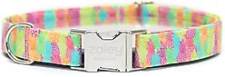 Zaley Designs Neon Pineapples Cotton Dog Collar, Small: 10 to 14-in neck, 3/4-in wide