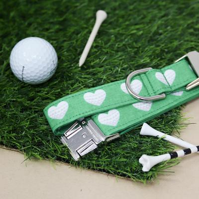 Show full view: Zaley Designs Golf Hearts Cotton Dog Collar, Medium: 13 to 20-in neck, 1-in wide slide 4 of 5