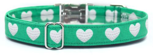 Show full view: Zaley Designs Golf Hearts Cotton Dog Collar, Medium: 13 to 20-in neck, 1-in wide slide 2 of 5