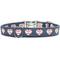 Show in main carousel: Zaley Designs Baseball Hearts Cotton Dog Collar, X-Small: 8 to 12-in neck, 5/8-in wide slide 2 of 5