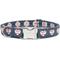 Show in main carousel: Zaley Designs Baseball Hearts Cotton Dog Collar, X-Small: 8 to 12-in neck, 5/8-in wide slide 1 of 5