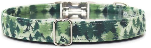 Show full view: Zaley Designs Forest Trees Cotton Dog Collar, X-Small: 8 to 12-in neck, 5/8-in wide slide 2 of 4