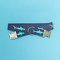 Zaley Designs Hammerhead Sharks Cotton Dog Collar, Large: 15 to 25-in neck, 1-in wide slide 2 of 4