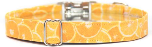 Show full view: Zaley Designs Oranges Fruit Cotton Dog Collar, X-Small: 8 to 12-in neck, 5/8-in wide slide 2 of 5