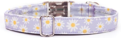 Show full view: Zaley Designs Daisies Floral Cotton Dog Collar, Purple, Medium: 13 to 20-in neck, 1-in wide slide 2 of 6