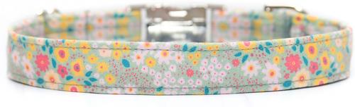 Show full view: Zaley Designs Garden Floral Cotton Dog Collar, X-Small: 8 to 12-in neck, 5/8-in wide slide 3 of 5