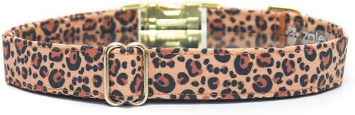 Show full view: Zaley Designs Paw Print Leopard Cotton Dog Collar, Medium: 13 to 20-in neck, 1-in wide slide 2 of 4