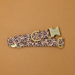 Zaley Designs Paw Print Leopard Cotton Dog Collar, X-Small: 8 to 12-in neck, 5/8-in wide slide 2 of 4
