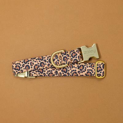 Show full view: Zaley Designs Paw Print Leopard Cotton Dog Collar, Medium: 13 to 20-in neck, 1-in wide slide 3 of 4